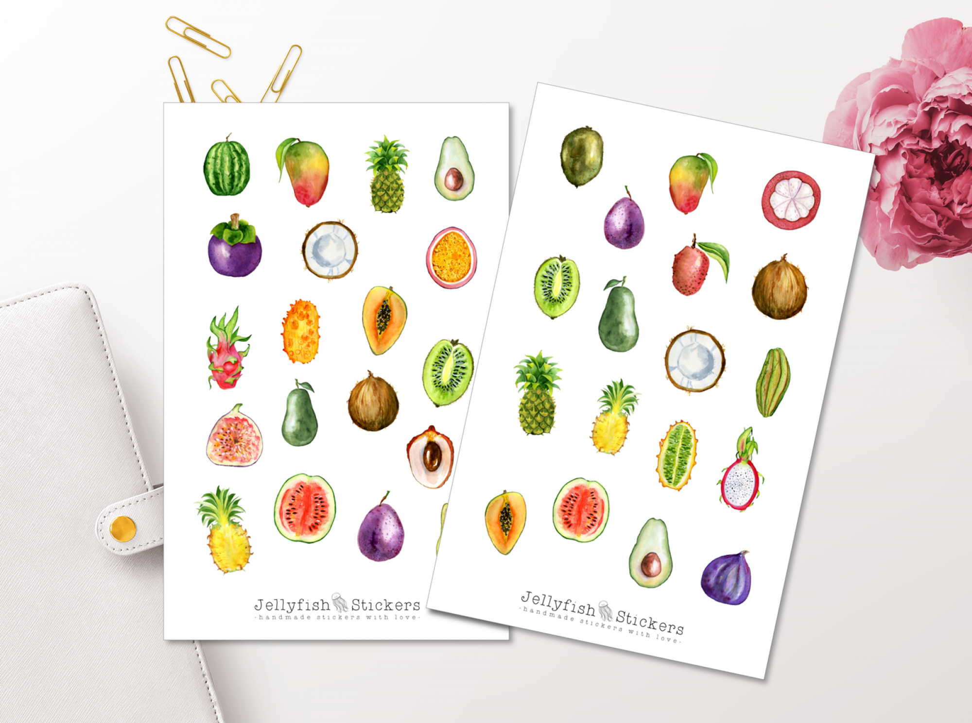 Tropische Früchte Sticker Set